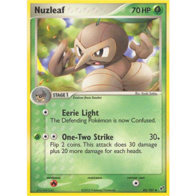 [การ์ดโปเกมอน TCG] Nuzleaf 43/107 Uncommon