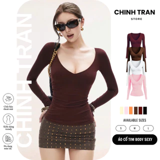 เสื้อยืดคอเต่าลึกแขนยาวเซ็กซี่ Basic Slim Bodycon Form