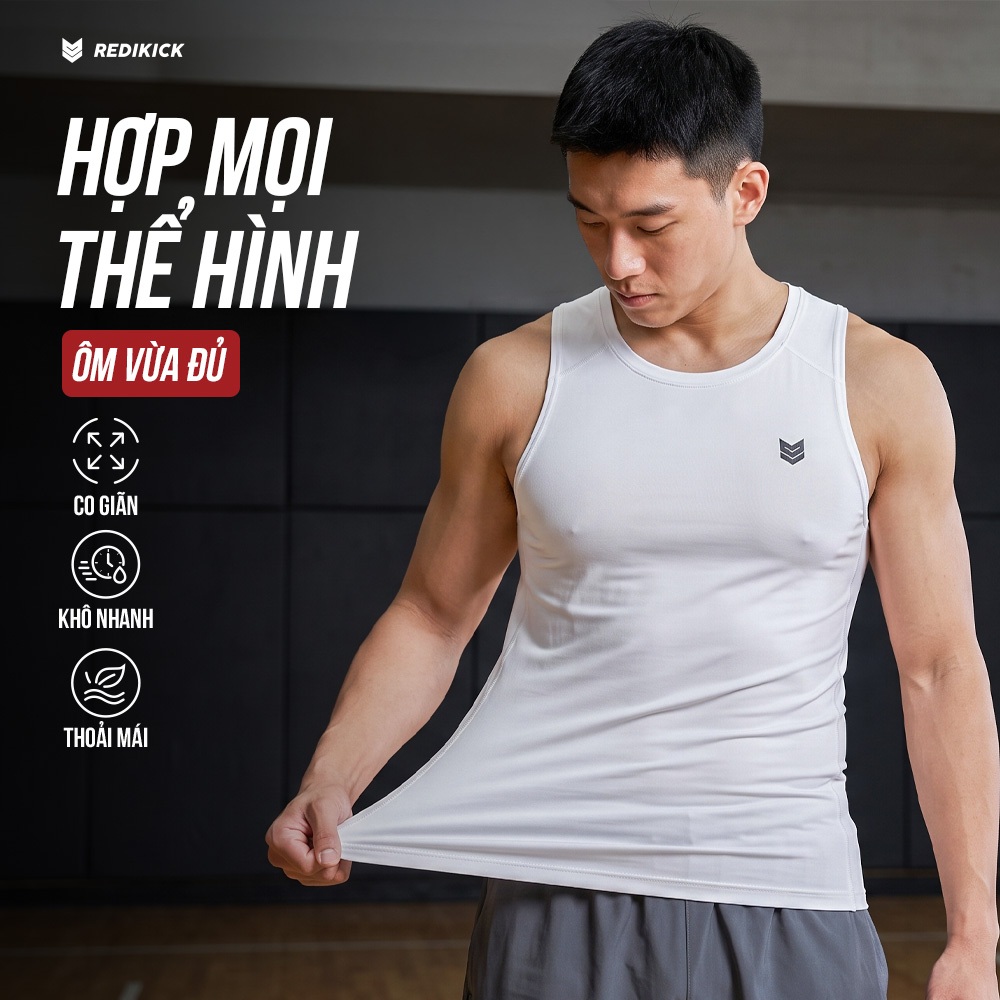 Redikick Combat เสื้อกล้าม ICON Running Basketball Gym Breathable 4-Way Stretch