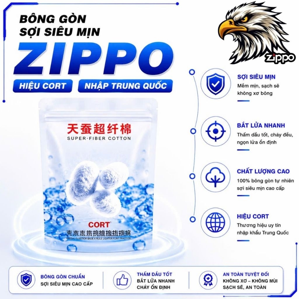 CORT สําลีเนื้อละเอียดพิเศษสําหรับ Zippo