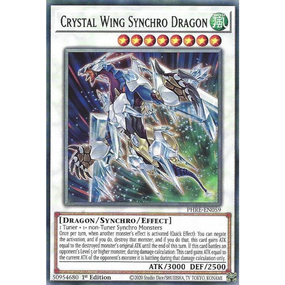 การ์ด Yugioh PHRE-EN059 - Crystal Wing Synchro Dragon - Synchro Monster - หายาก
