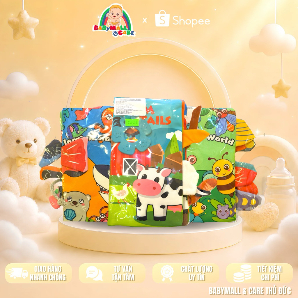 ToyHouse early education หนังสือผ้าของเล่นพัฒนาทารกหลายประสาทสัมผัส