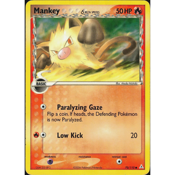 [การ์ดโปเกมอน TCG] Mankey 70/110 ทั่วไป