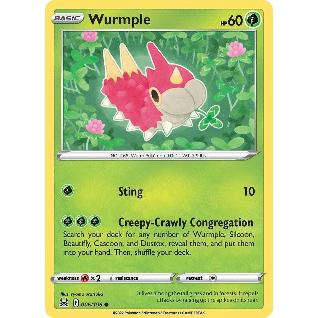 Wurmple 006/196 การ์ดโปเกมอนแท้