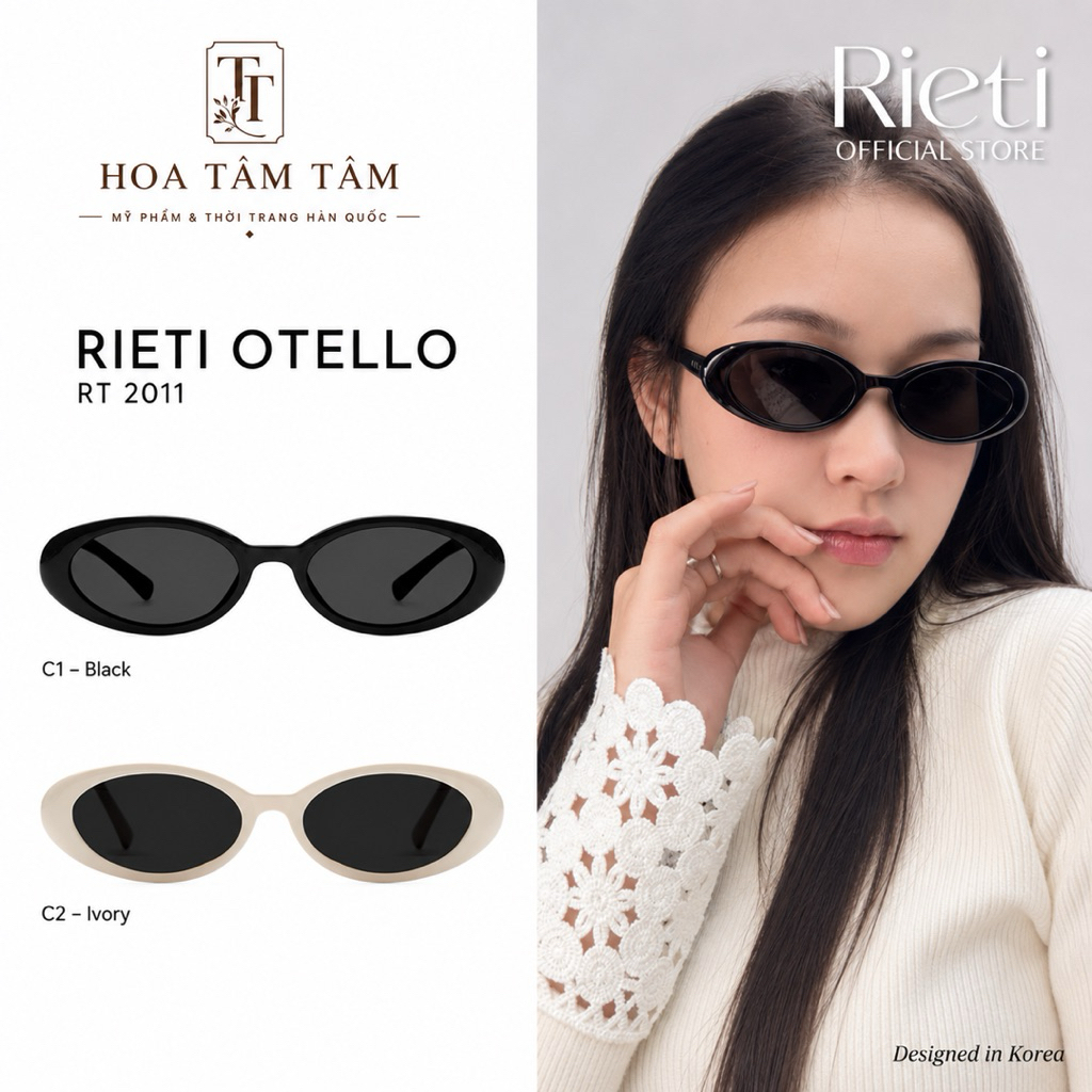 RIETI OTELLO RT2011 Glasses - แว่นกันแดดชายหาดป้องกันรังสียูวีเกาหลีสําหรับผู้ชายและผู้หญิง มี 2 สี