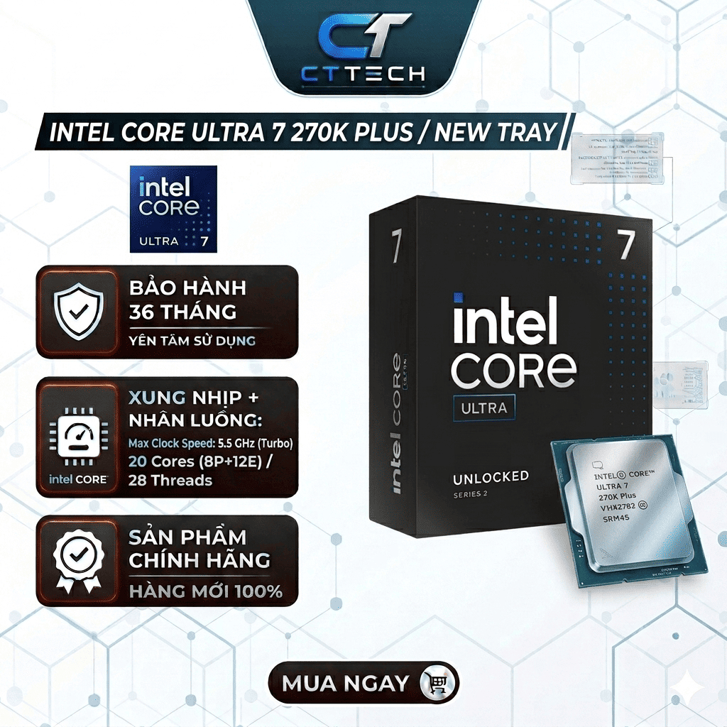 โปรเซสเซอร์ Intel Core Ultra 7 Plus TRAY ใหม่ | 36เดือน
