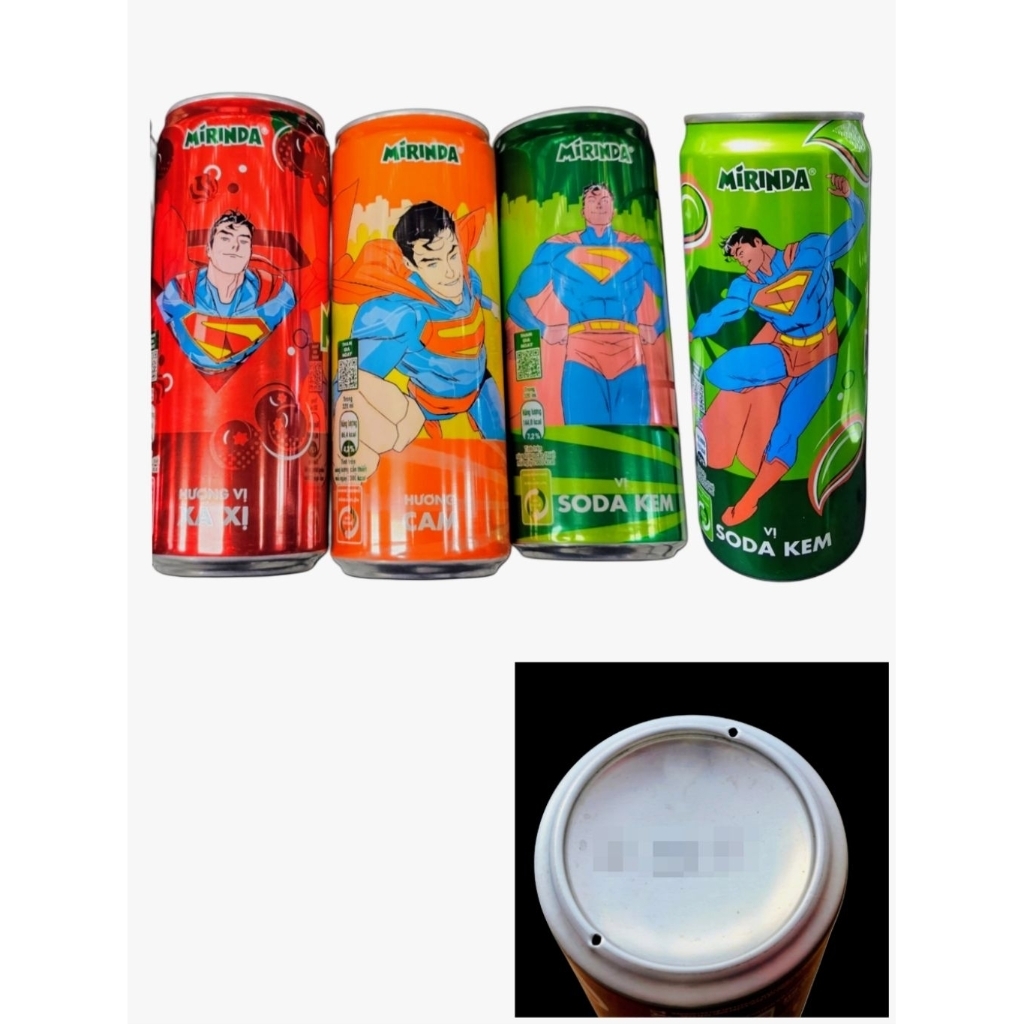 (ของสะสม) 4 EMPTY SUPER MAN 2026 Mirinda Vietnam 320ml