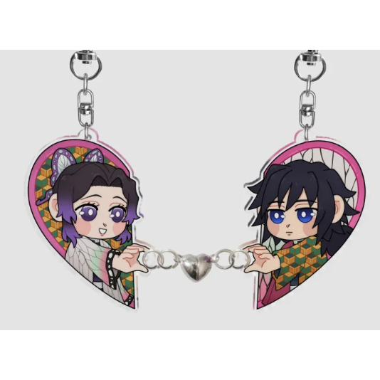 พวงกุญแจหัวใจแม่เหล็ก Shinobu & Giyuu