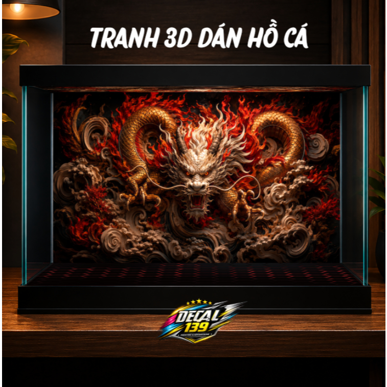 สติ๊กเกอร์ตู้ปลา - สติ๊กเกอร์ตู้ปลา 3ง - ภาพวาดตู้ปลา - ตกแต่ง ร-009
