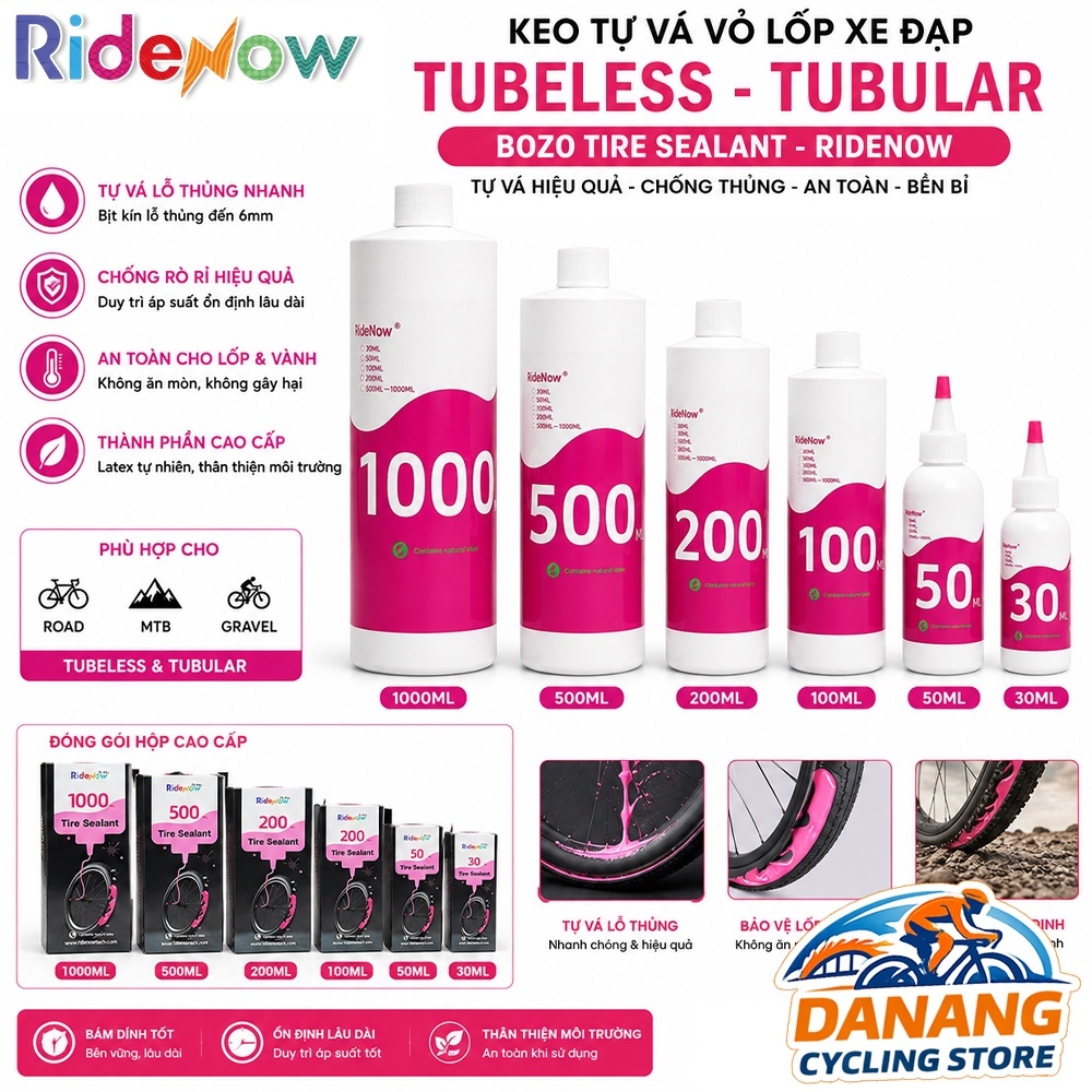 RIDENOW Bozo Tyre Sealant Tubeless/Universal Bike Tyre Sealant 30ml / 50ml / 100ml – ของแท้