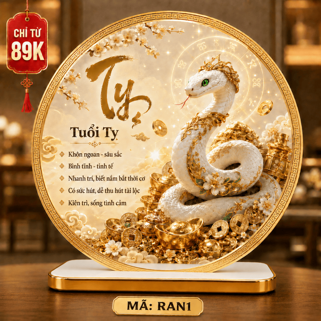 ภาพวาดกระจกตั้งโต๊ะ Snake Age (Snake) รหัส Ran1 + ฐานฟรี