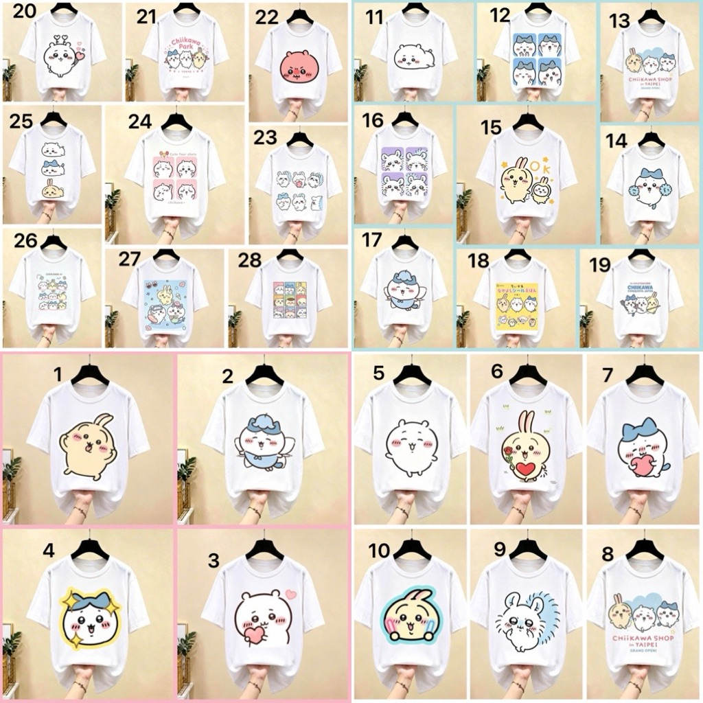 เสื้อยืด Chikawa,Hachiware,Usagi,Rakko,Minga,Furuhonya/เสื้อchikawa/ เสื้อคัพตี้ Chiikawa