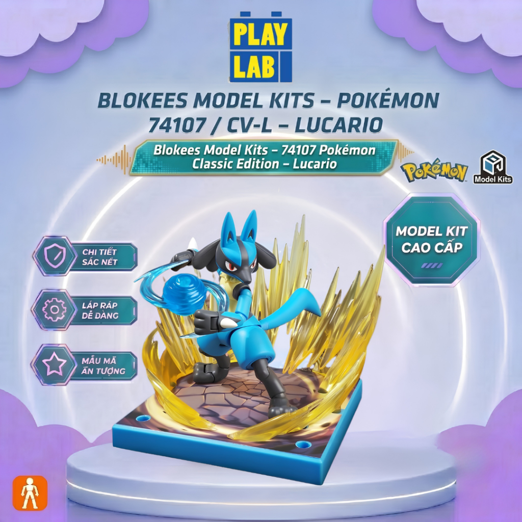 ชุดโมเดล Blokees – 74107 Pokémon Classic Edition CV-L – Lucario