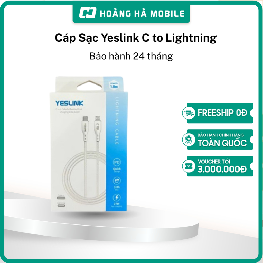 Yeslink Type-C to Type-C สายชาร์จ /Yeslink C to Lightning / สายชาร์จ Usb-Lightning Y12 - ของแท้
