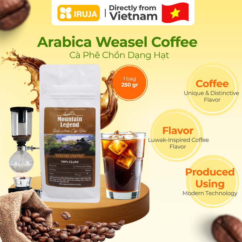 [IRUJA VIETNAM] BEAN COFFEE ARABICA MOUNTAIN'S LEGEND 250G