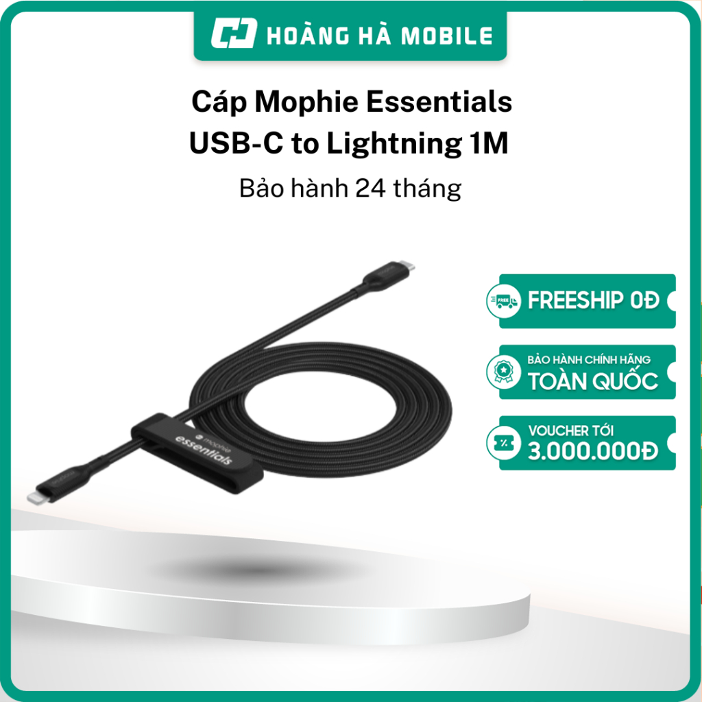 สาย Mophie Essentials USB-C to Lightning 1M - ของแท้