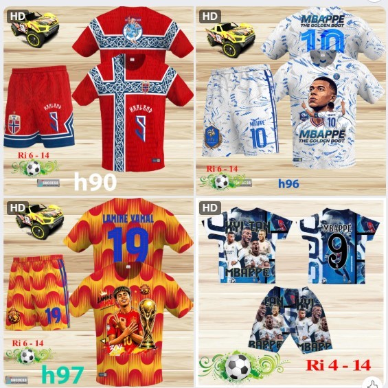 [MADE ON REQUEST] ชุดเด็กทารก Yamal Mbappé Haaland จาก 10-75kg ทําจากยางยืดไทยที่นุ่มและเย็นสบาย
