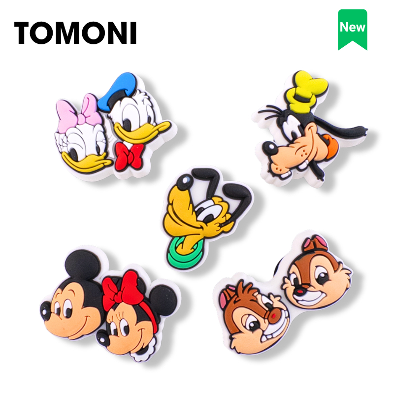 TOMONI Disney Mickey & Friends Theme Slipper Charm, Slipper Sticker Hole Slipper Decorative Accessor