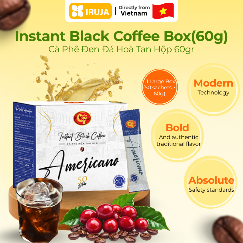 [IRUJA VIETNAM] INSTANT COFFEE AMERICANO GOLDEN WEASEL C7 50 SACHETS (STICKS) X 1.2G (60G)