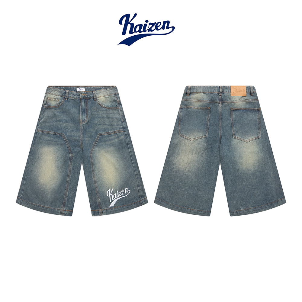 KAIZEN BAGGY DENIM SHORTS สําหรับผู้ชายและผู้หญิง