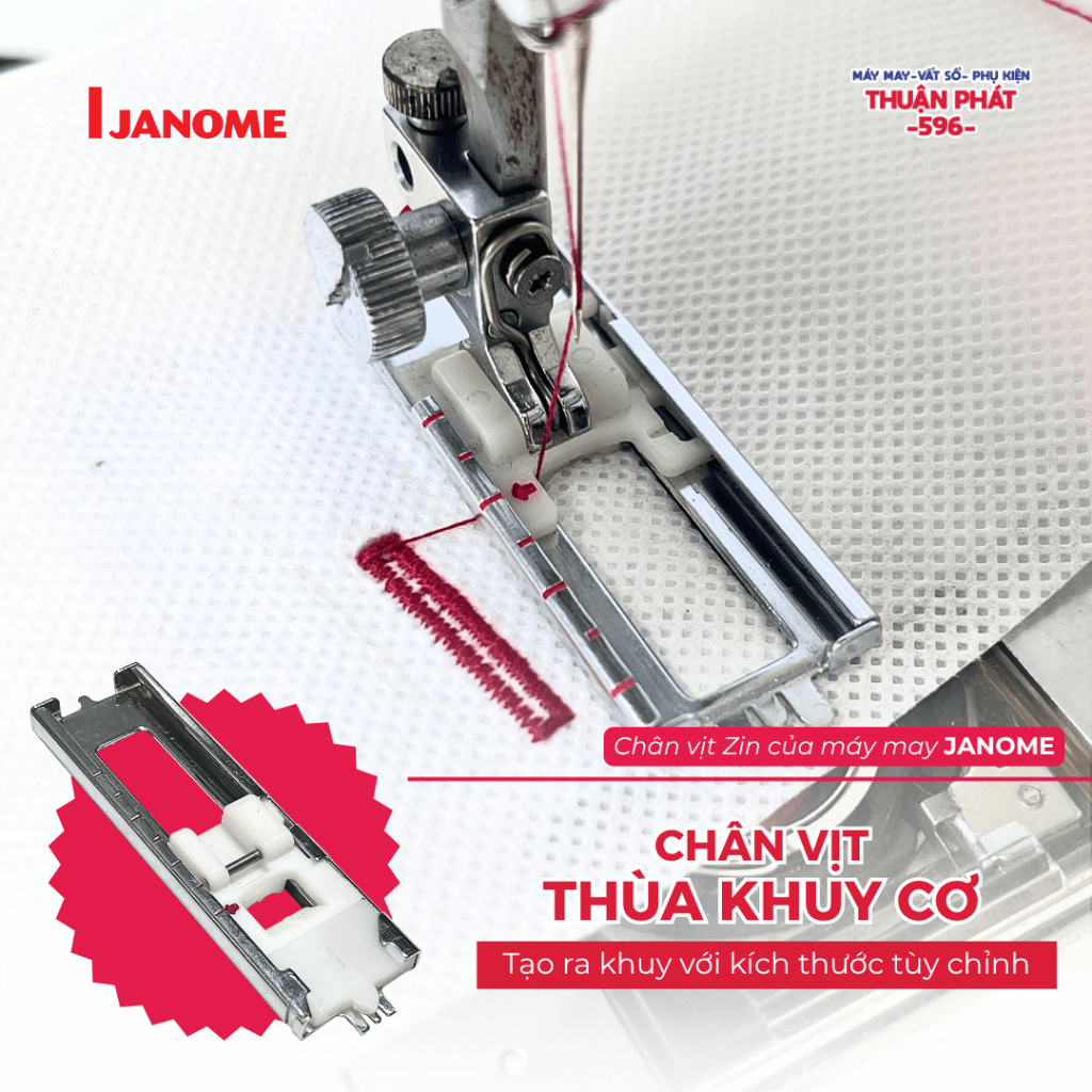 ตีนผีรูกระดุมกลไก Janome Zinc - สําหรับจักรเย็บผ้า Janome แบบกลไก