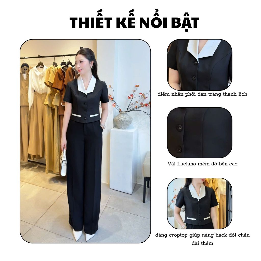 NGOC HA DESIGN Angela เสื้อครอปผู้หญิงเสื้อเชิ้ตคอปกหรูหราสําหรับ Flattering A1185