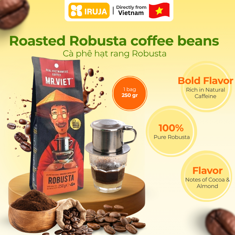 [IRUJA VIETNAM] BEAN COFFEE ROBUSTA MR.VIET 250G