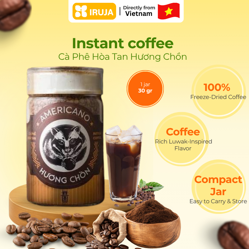 [IRUJA VIETNAM] INSTANT COFFEE AMERICANO WEASEL FLAVOR 30G