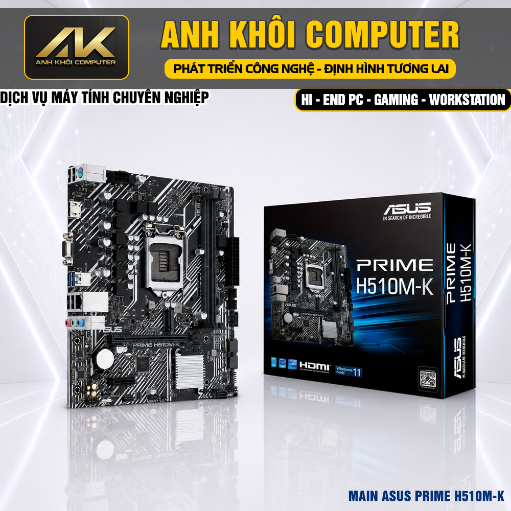 หลัก H510 ASUS PRIME H510M-K DDR4 ซ็อกเก็ต 1200 รองรับ Intel Gen 10 Gen 11 M.2 NVMe