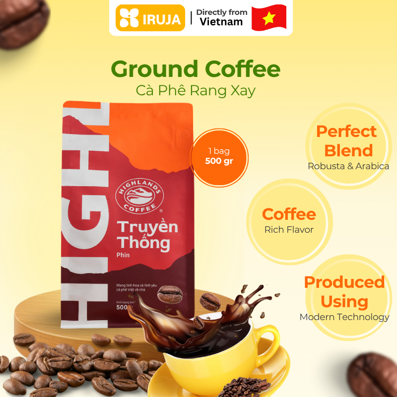 [IRUJA VIETNAM] GROUND COFFEE TRADITIONAL HIGHLANDS 500G
