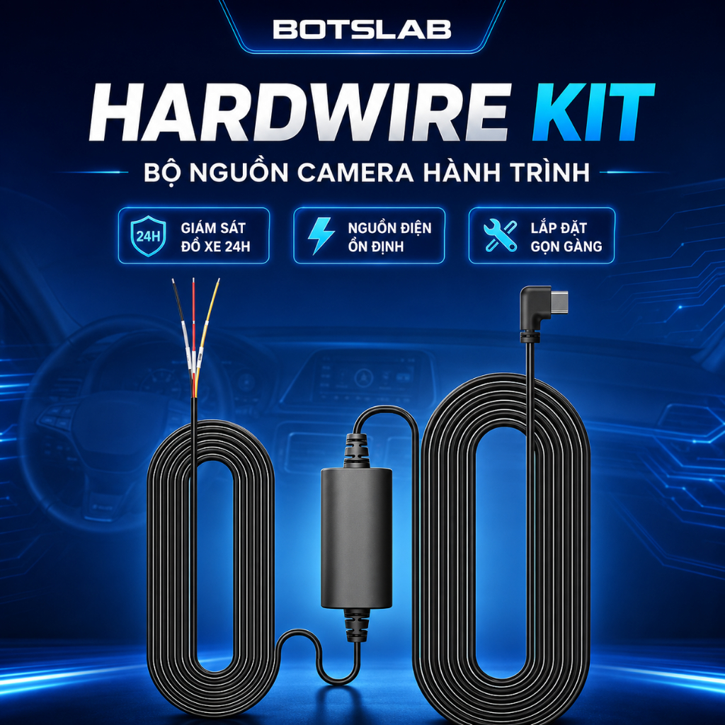 ชุด Hardwire BOTSLAB type C ขับเคลื่อนโดย ACC สําหรับแคม Bosch dash เพื่อปกป้องที่จอดรถ 24/7
