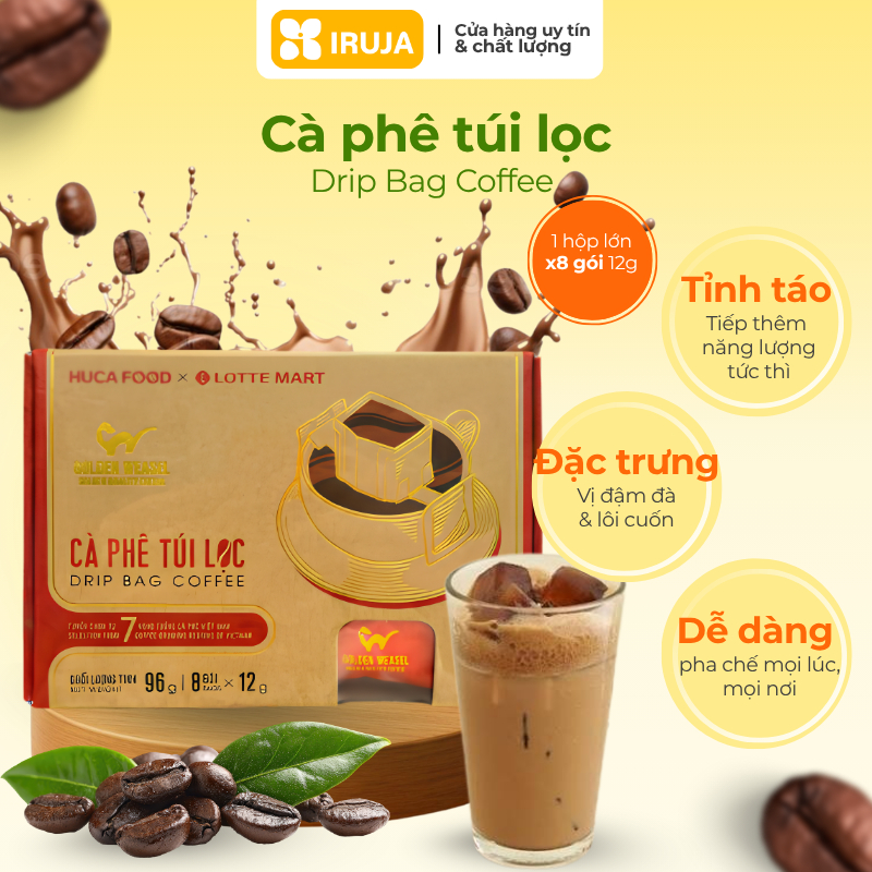 [IRUJA VIETNAM] DRIPBAG COFFEE SPECIALTY GOLDEN WEASEL 8 SACHETS X 12G (96G)
