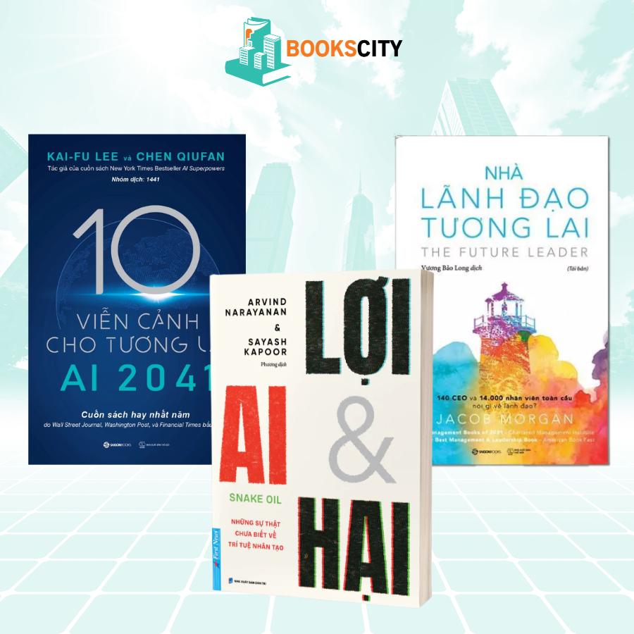 หนังสือ AI Era Leadership Combo - ผู้นําแห่งอนาคต + AI 2041 + ประโยชน์ AI และ Harms