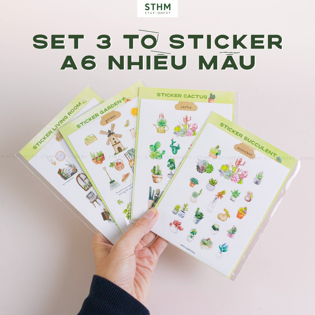 [เครื่องเขียน STHM] - สติ๊กเกอร์ธีม A6 60 ป้าย ใช้ตกแต่งสมุด สมุดจดบันทึก สมุดจดบันทึก DIY บันทึกกระ