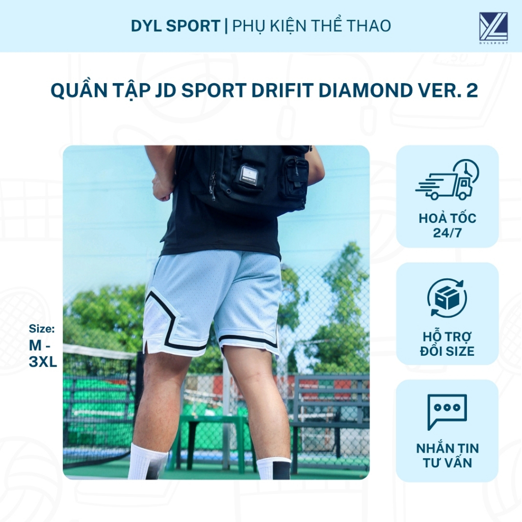 กางเกงขาสั้น JD Sport Diamond Ver 2 ระบายอากาศได้ดี น้ําหนักเบา เหมาะสําหรับการวิ่งออกกําลังกายและลู
