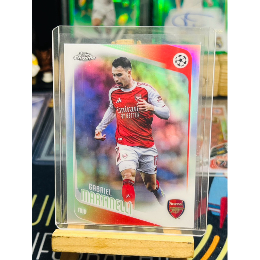 Gabriel Martinelli Arsenal Refractor Topps Chrome UCC 2025/26 การ์ดฟุตบอล