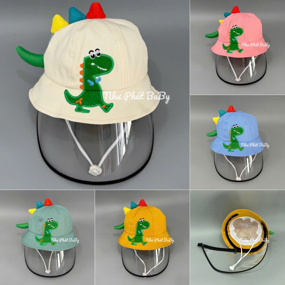 [ 6 MONTHS - 18 MONTHS ] หมวกพร้อม WINDSHIELD/SUGAR DINOSAUR PATTERN DUST-PROOF สําหรับ BOYS