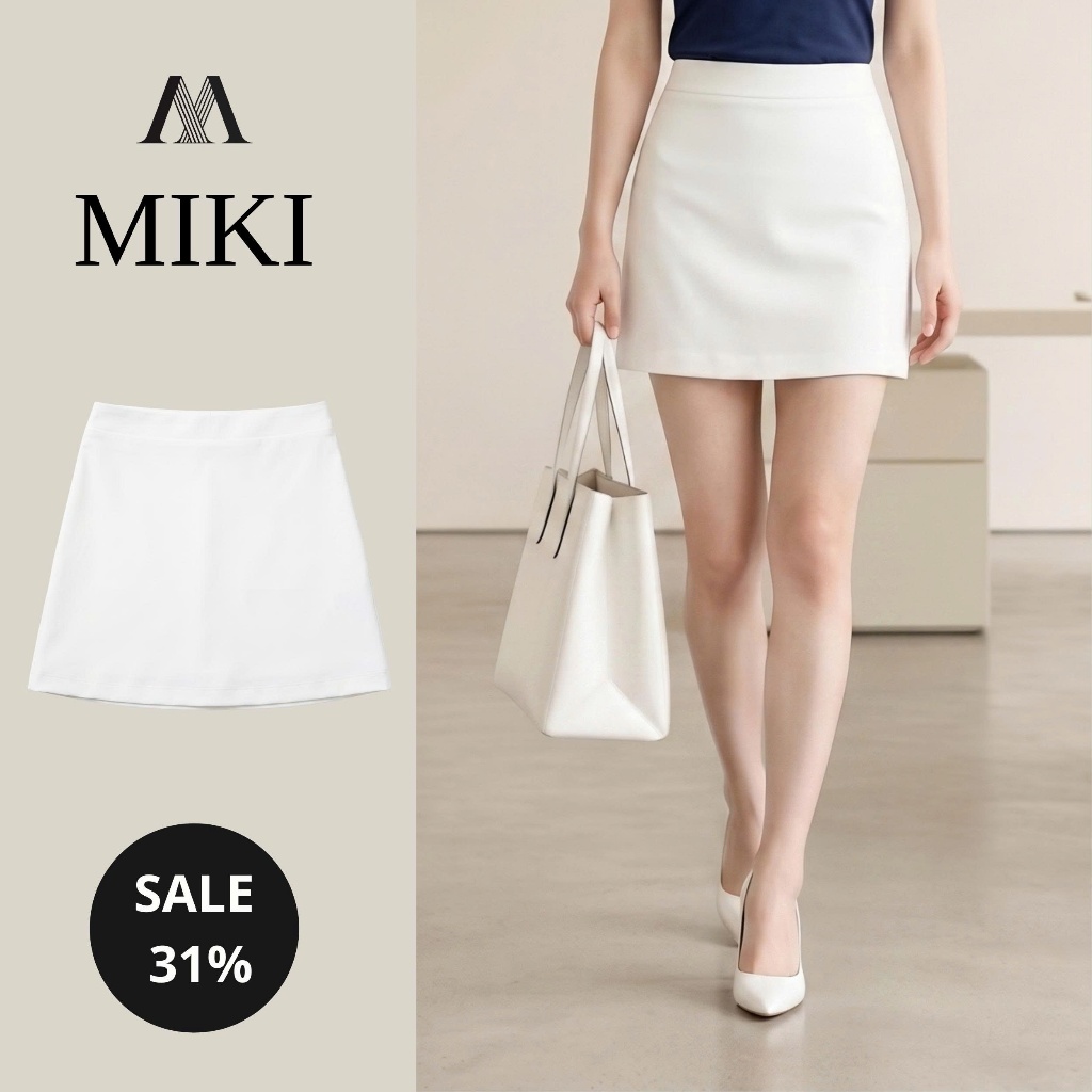 ELEGANT SKITTIN WHITE SKIRT (SkirT WITH PANTS INSIDE)