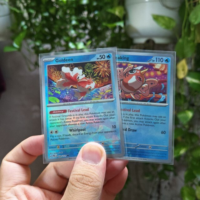 Pokemon Goldeen Card (Poke ball) 020/131 & Seaking (Poke ball) 021/131 Reverse Holo