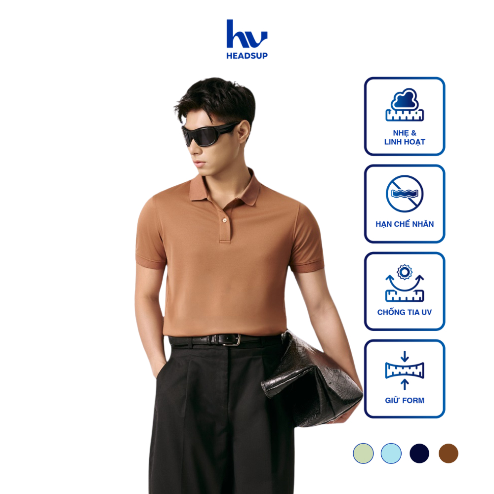 HEADSUP Ezfit Polo เสื้อโปโลผู้ชาย Premium Oyster Shell Fiber นุ่มพิเศษ สบาย Benign สําหรับผิว HU26E