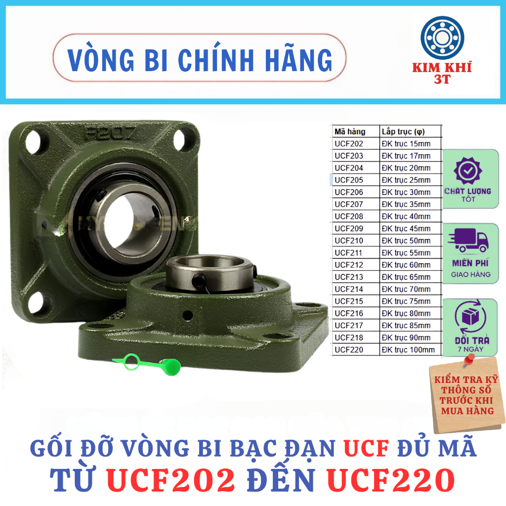 ตัวเรือนแบริ่ง UCF202 UCF203 UCF204 UCF205 UCF206 - เหล็กหล่อแข็ง - สินค้าของแท้
