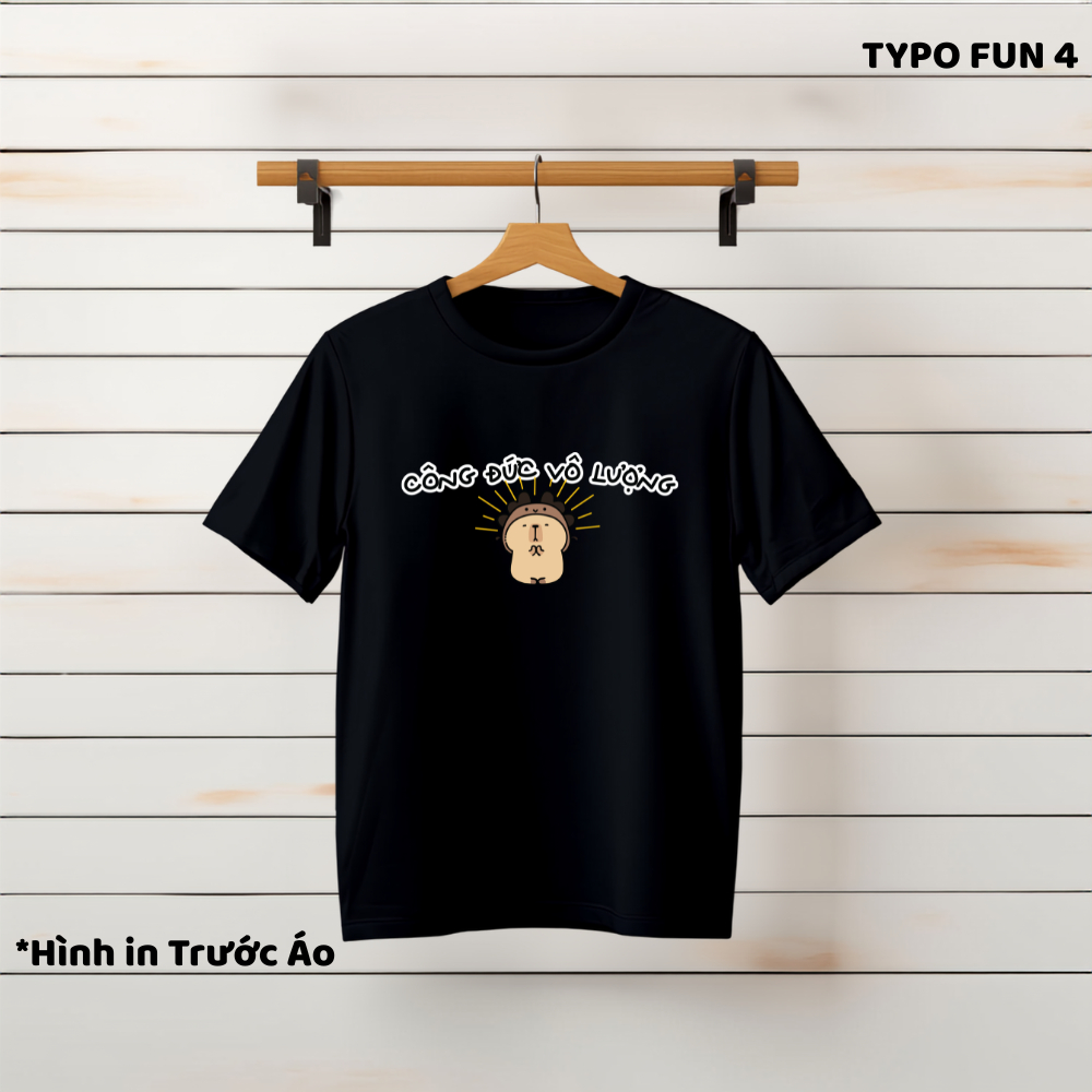 Infinite Merit Slogan Cotton T-Shirt ผ้ายืดหยุ่น เย็นสบาย ไร้ริ้วรอย - Typo Fun 4.4.62