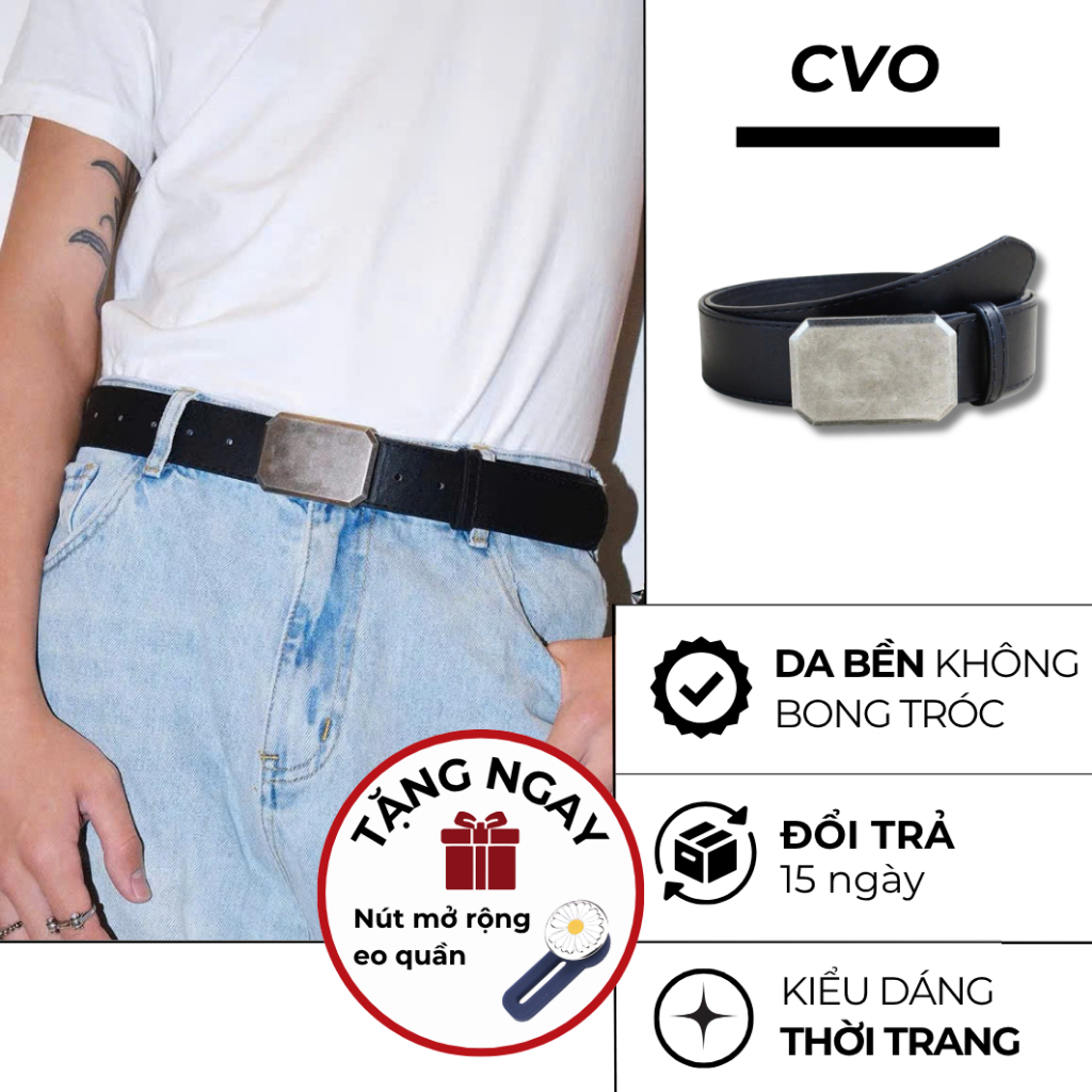 เข็มขัดทรงสี่เหลี่ยมสําหรับผู้ชายและผู้หญิงเข็มขัดเข้าชุดกันมีสไตล์ - CVO STUDIO