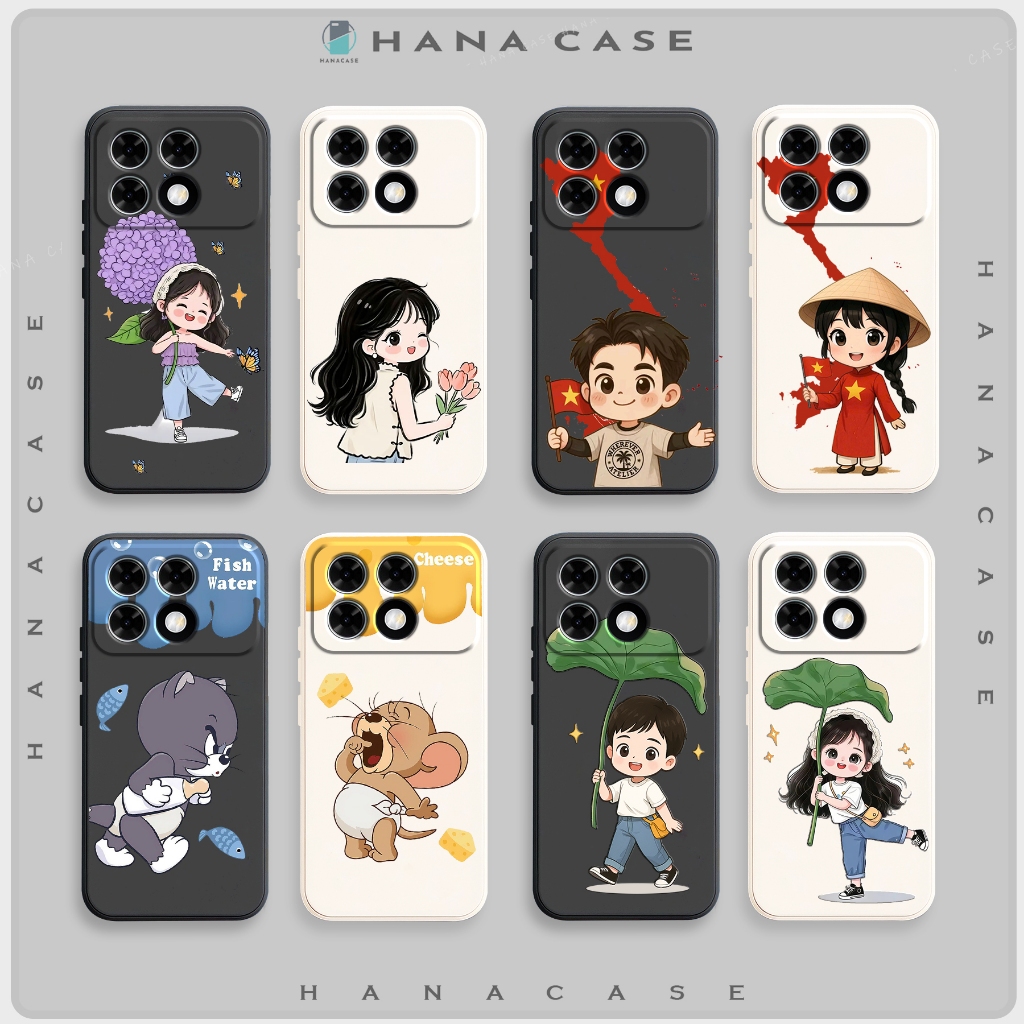 เคส Xiaomi Redmi K70 / K70E / K70 Pro / Poco X6 Pro / Poco F6 Pro ขอบเหลี่ยม ยืดหยุ่น น่ารัก