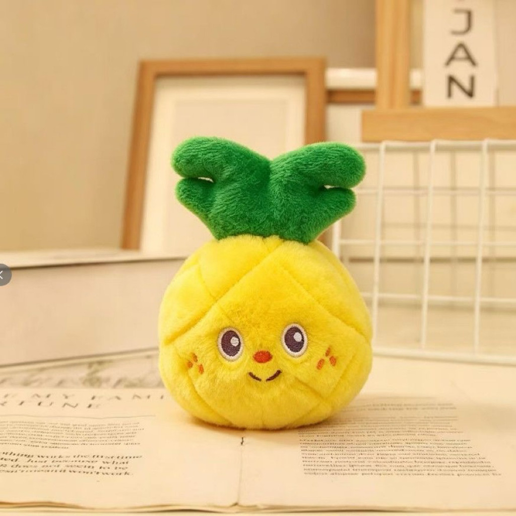 CUTE PINEAPPLE, PINEAPPLE, PINEAPPLE-SHAPED COTTON KEYCHAIN (ของสะสมจริง)