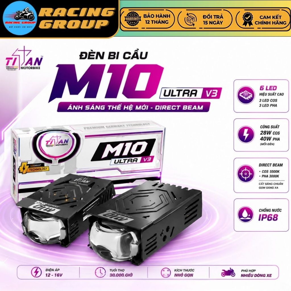 M10 Ultra V3, New Titan M10 Ultra V3 Mini Ball Bearing Spotlight, ไฟรุ่นใหม่ - 1 ปี