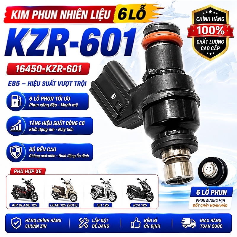 J หัวฉีดน้ํามันเชื้อเพลิง 6 รู ABL125/Lead125 2013/SH125/PCX125 KZR-601 (16450-KZR-601) E85