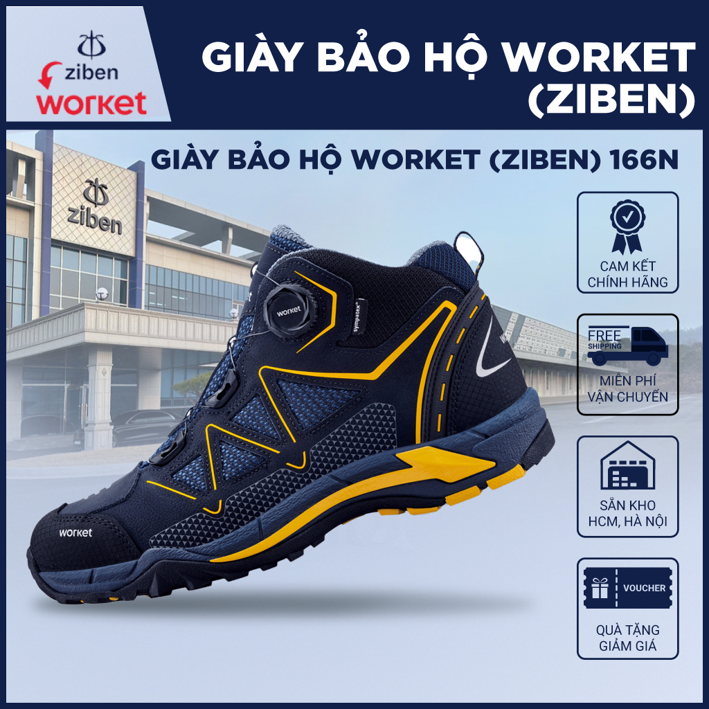 [GENUINE] รองเท้าเซฟตี้เกาหลี Worket (Ziben) 166 กันลื่นกระแทกแรง กันลื่น