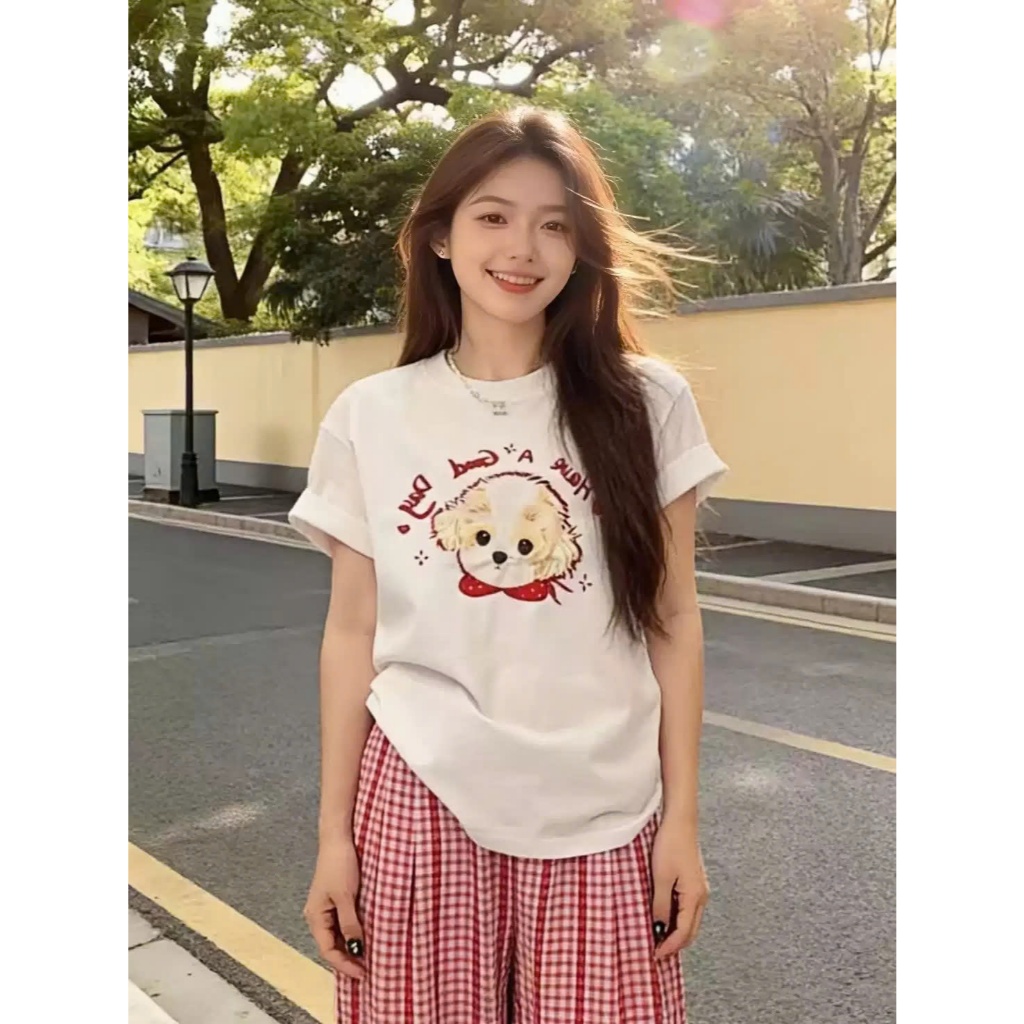 เสื้อยืดคอกลม Good Day Youthful Dog สําหรับผู้ชายและผู้หญิงทําจากผ้าฝ้ายแห้งสุดเท่