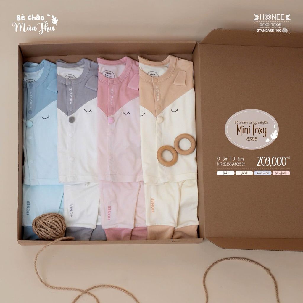 Hone ชุดกลางแขนยาว Mini Foxy set ไซส์ 0-6M